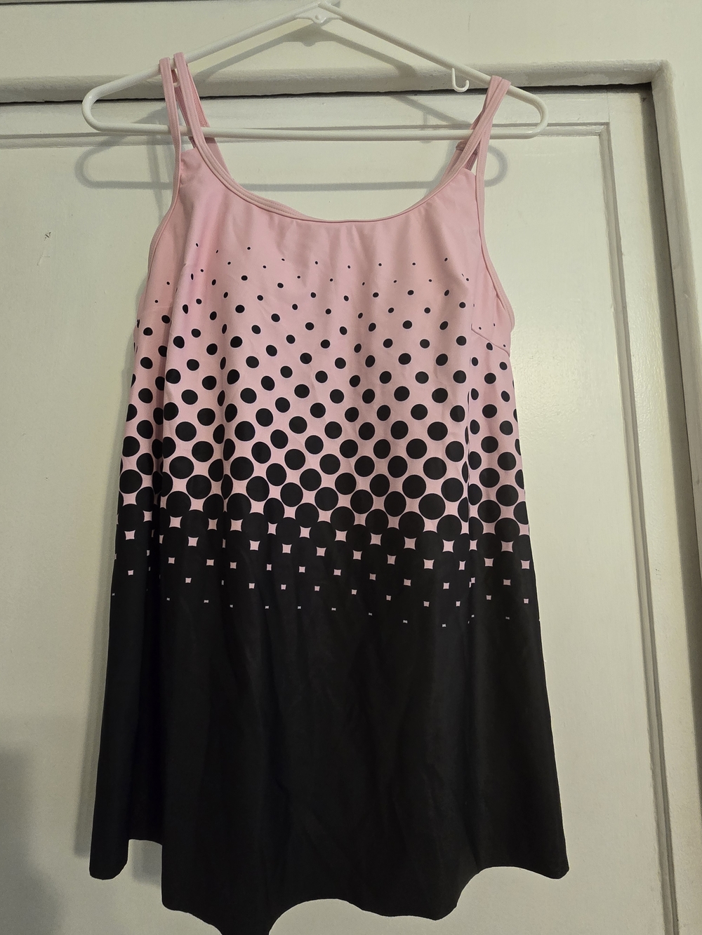 Women's s Pink and Black Polka Dot Swing Tankini
